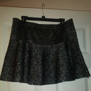 Black and silver mini skirt